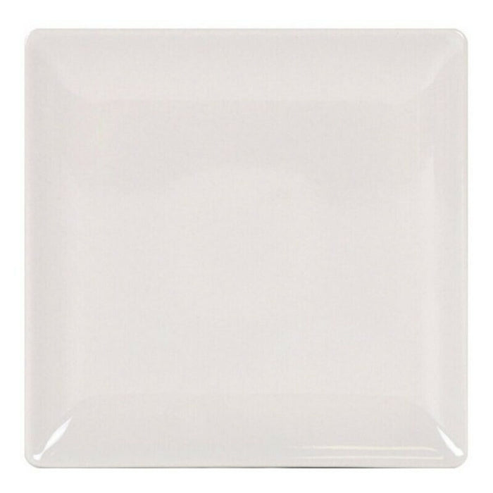 Flat plate La Mediterránea Elite Shine Ivory Stoneware (24 x 24 x 2 cm) (24 cm)