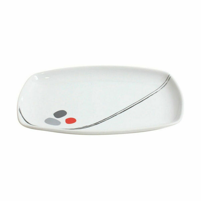 Serving Platter Home Style Zen & Scratch Porcelain Rectangular 31,2 x 20,7 x 3,1 cm (16 Units)