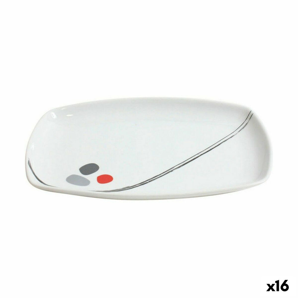 Serving Platter Home Style Zen & Scratch Porcelain Rectangular 31,2 x 20,7 x 3,1 cm (16 Units)