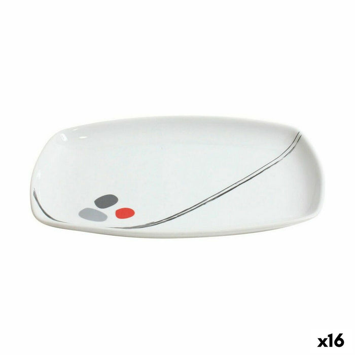 Serving Platter Home Style Zen & Scratch Porcelain Rectangular 31,2 x 20,7 x 3,1 cm (16 Units)