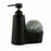 2-in-1 Soap Dispenser for the Kitchen Sink Andrea House CC70059 Matte back Plastic Scourer 14,5 x 7 x 18,5 cm 260 ml