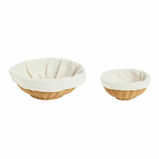 Basket set Andrea House ms73144 synthetic rattan 2 Pieces Ø 29 x 9 cm