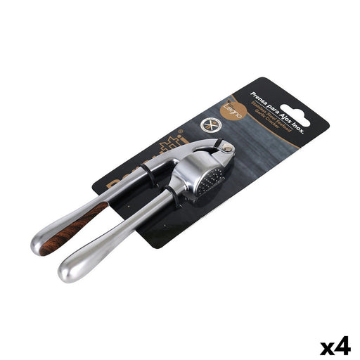 Garlic Press Percutti Legno Stainless steel 26 x 8 x 4 cm (4 Units)