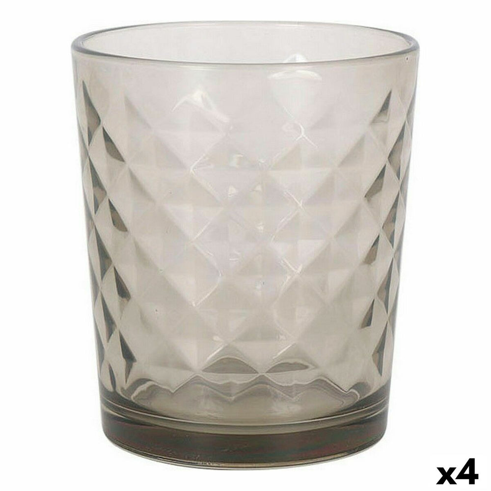 Set of glasses Sweet Home Diamonds Grey 360 ml 6 Pieces (4 Units)