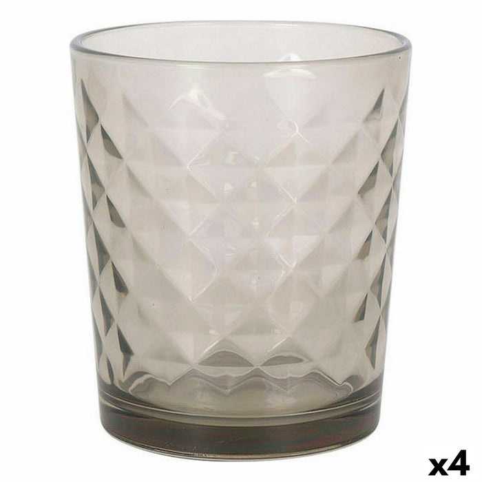 Set of glasses Sweet Home Diamonds Grey 360 ml 6 Pieces (4 Units)