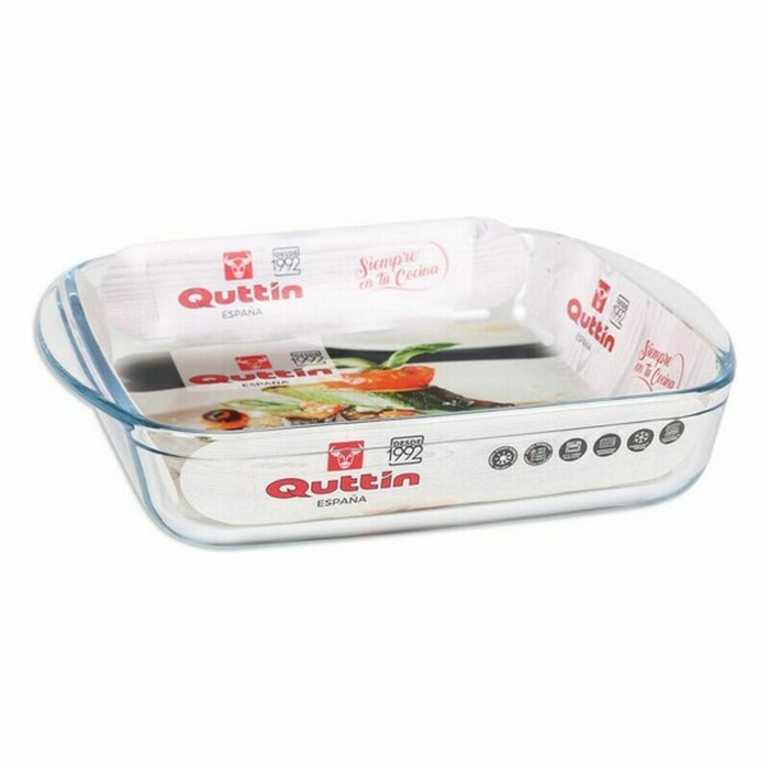 Serving Platter Quttin 63081 1,6 L Glass 25 x 21,9 x 5 cm (6 Units)