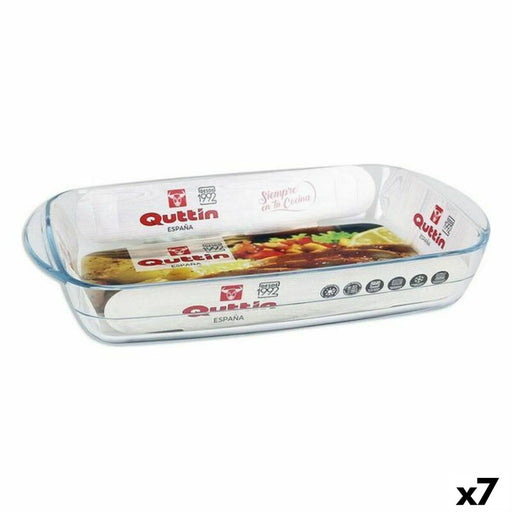 Serving Platter Quttin 65810 2,2 l Glass Rectangular 32,5 x 20,2 x 5,2 cm (7 Units)