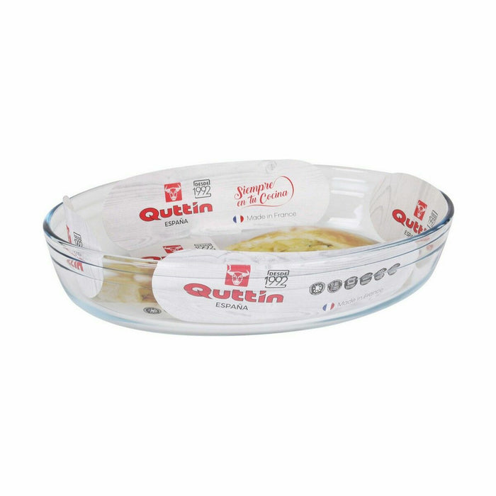 Oven Dish Quttin   Transparent 2,2 L Glass Oval 30,1 x 20,9 x 6,3 cm (4 Units)