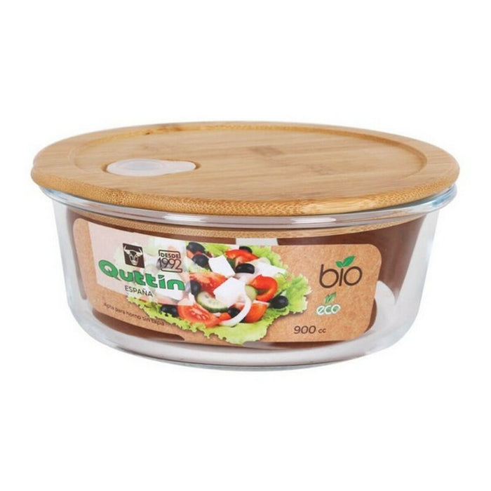 Round Lunch Box with Lid Quttin Crystal Bamboo