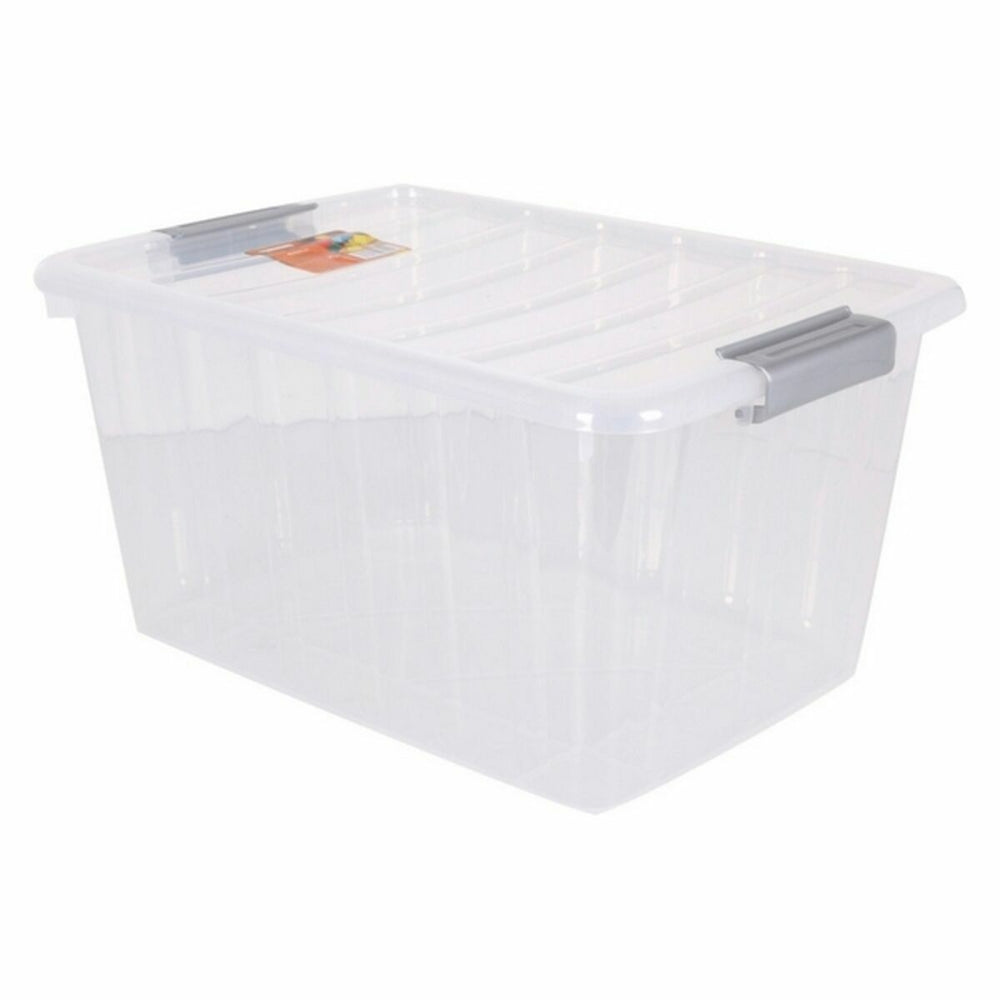 Storage Box with Lid Thais 30 L Transparent