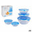 Bowl Adele With lid Stackable 5 Pieces Blue 17 (12 Units)