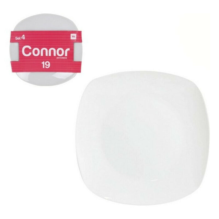Plate set La Mediterránea Connor Dessert Porcelain White (4 pcs)