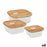 Set of 3 lunch boxes Quttin Squared Bamboo (6 Units)