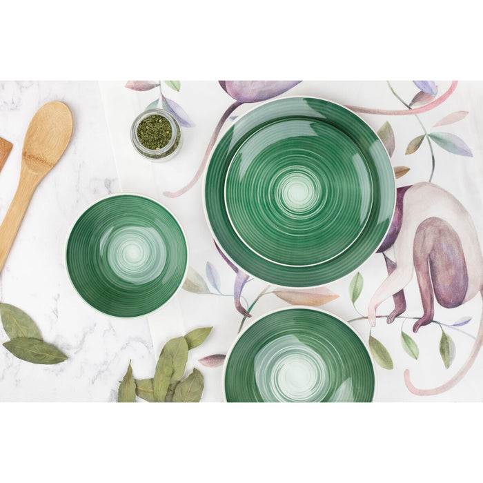 Tableware Spiral Green 18 Pieces