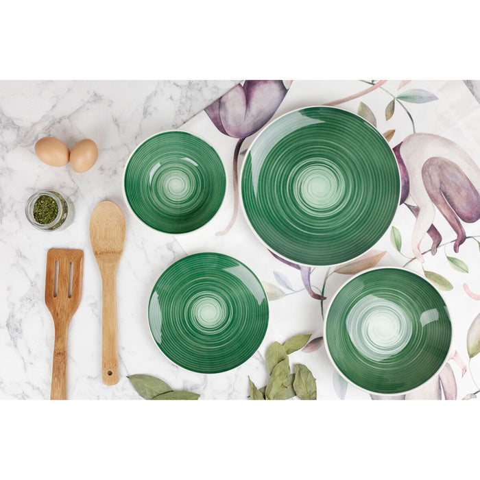 Tableware Spiral Green 18 Pieces