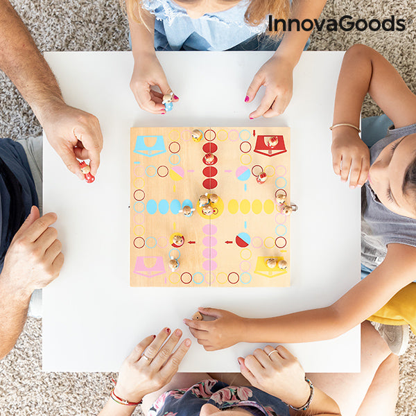 Wooden Table Set with Animals Pake InnovaGoods 18 Pieces