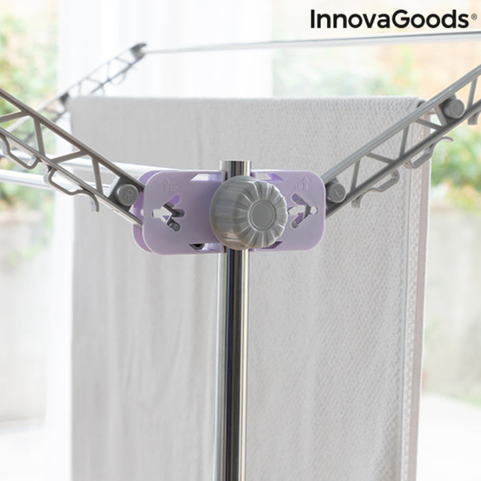 Folding Electric Drying Rack with Air Flow InnovaGoods Metal Aluminium White (Refurbished B)