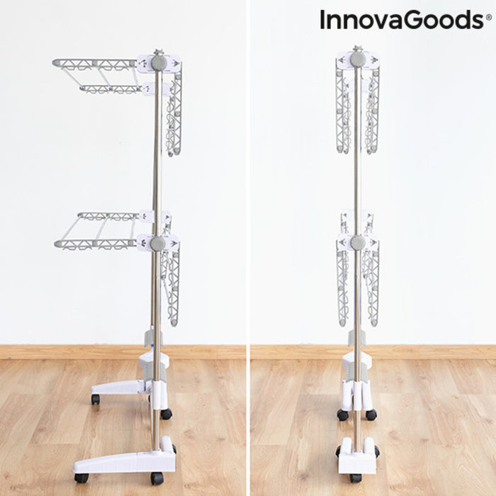 Folding Electric Drying Rack with Air Flow InnovaGoods Metal Aluminium White (Refurbished B)