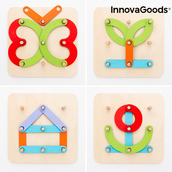 Wooden Set for Making Letters and Numbers Koogame InnovaGoods 27 Pieces