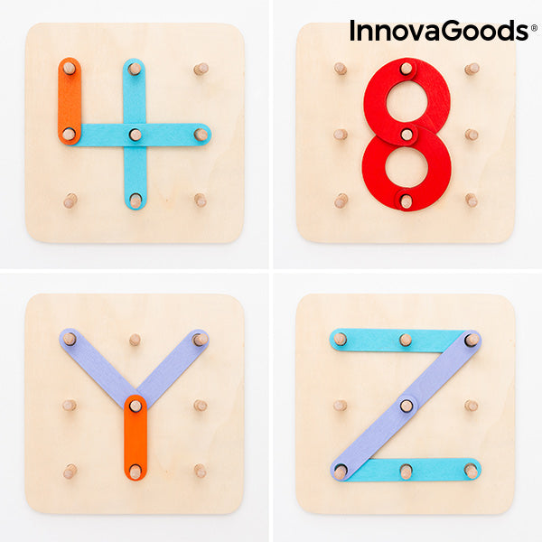 Wooden Set for Making Letters and Numbers Koogame InnovaGoods 27 Pieces