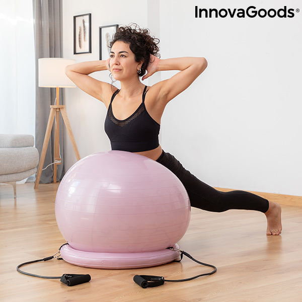 Yoga Ball with Stability Ring and Resistance Bands Ashtanball InnovaGoods