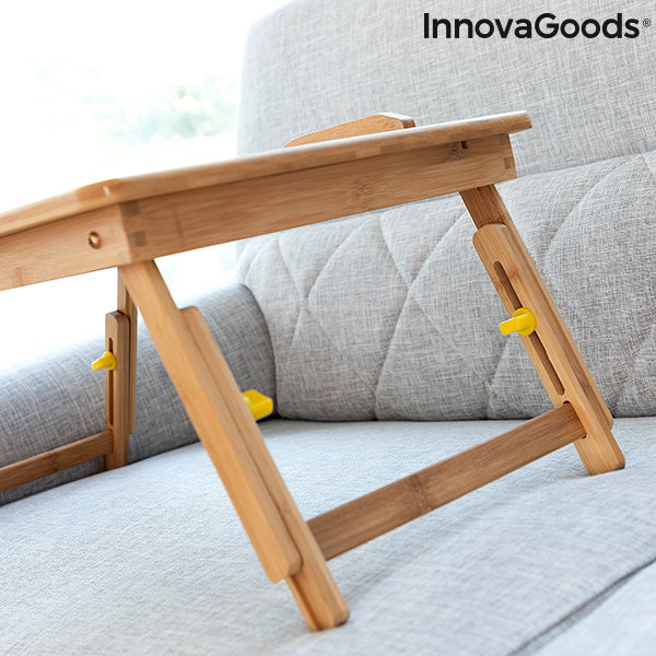 bamboo folding side table lapwood innovagoods