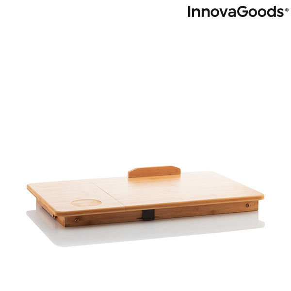 bamboo folding side table lapwood innovagoods