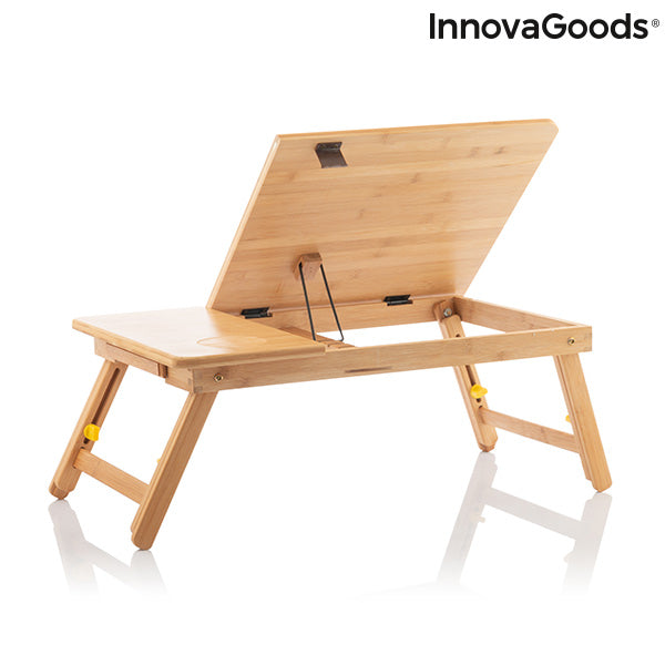 bamboo folding side table lapwood innovagoods