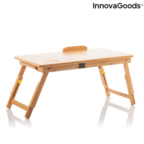 bamboo folding side table lapwood innovagoods