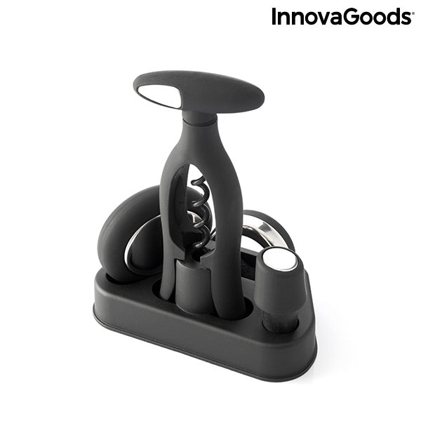 Set of Wine with Spiral Corkscrew and Accessories Vinstand InnovaGoods 5 Pieces