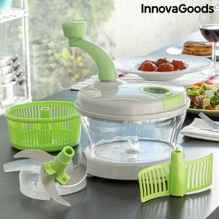 4-in-1 Manual Spinner, Chopper and Mixer with Accessories and Recipes Chopix InnovaGoods V0103292 (Refurbished A)