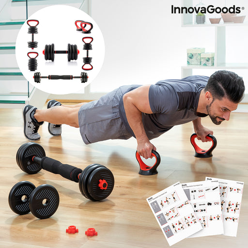 6-in-1 set of adjustable weights with exercise guide sixfit innovagoods