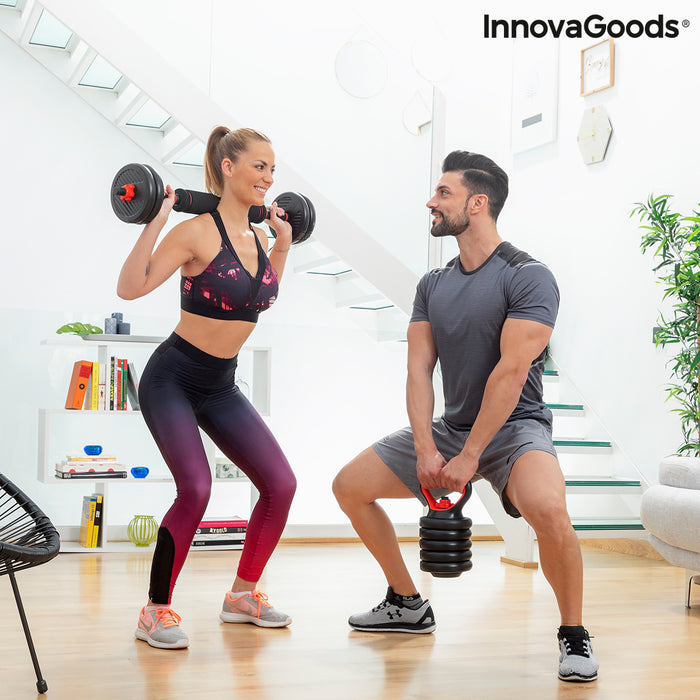 6-in-1 set of adjustable weights with exercise guide sixfit innovagoods