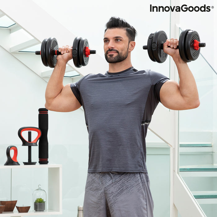 6-in-1 set of adjustable weights with exercise guide sixfit innovagoods
