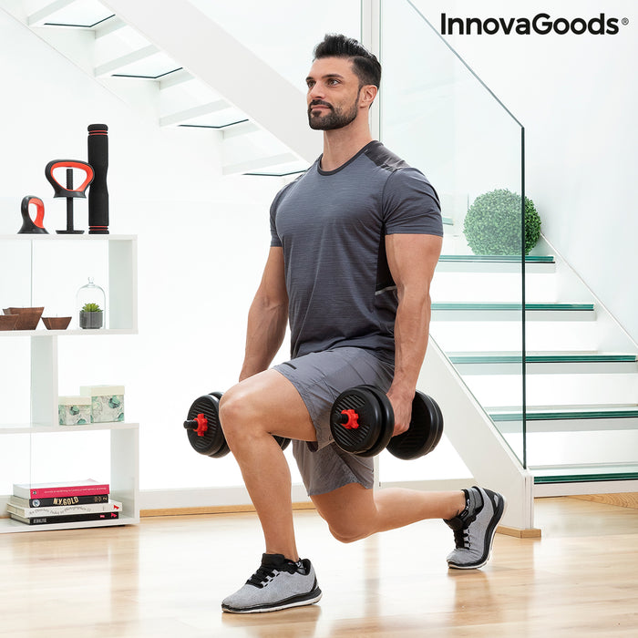 6-in-1 set of adjustable weights with exercise guide sixfit innovagoods