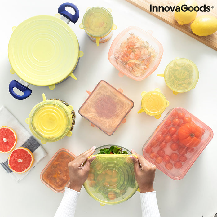 Set of 10 Reusable and Adjustable Kitchen Lids Lilyd InnovaGoods Silicone Multicolour (10 Pieces) (Refurbished A)