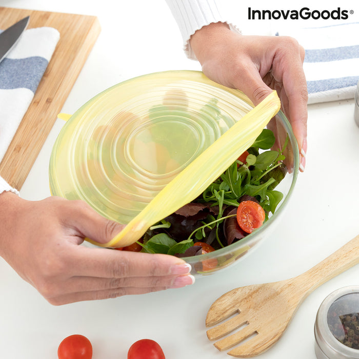 Set of 10 Reusable and Adjustable Kitchen Lids Lilyd InnovaGoods Silicone Multicolour (10 Pieces) (Refurbished A)