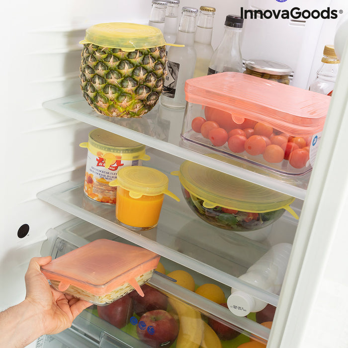 Set of 10 Reusable and Adjustable Kitchen Lids Lilyd InnovaGoods Silicone Multicolour (10 Pieces) (Refurbished A)