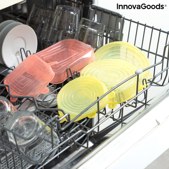 Set of 10 Reusable and Adjustable Kitchen Lids Lilyd InnovaGoods Silicone Multicolour (10 Pieces) (Refurbished A)