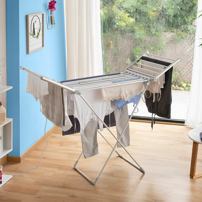 Folding Electric Drying Rack with Wings Drywing InnovaGoods 20 Bars 230 W