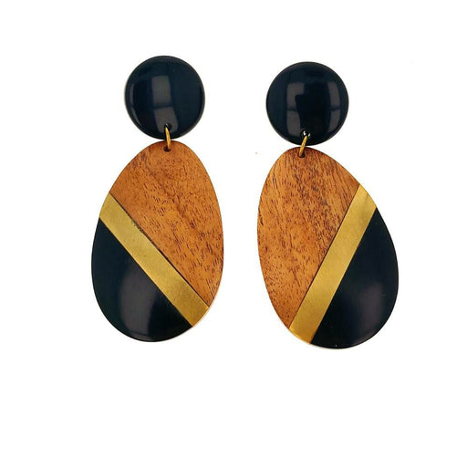 Ladies'Earrings Lola Casademunt Wood Resin Teardrop