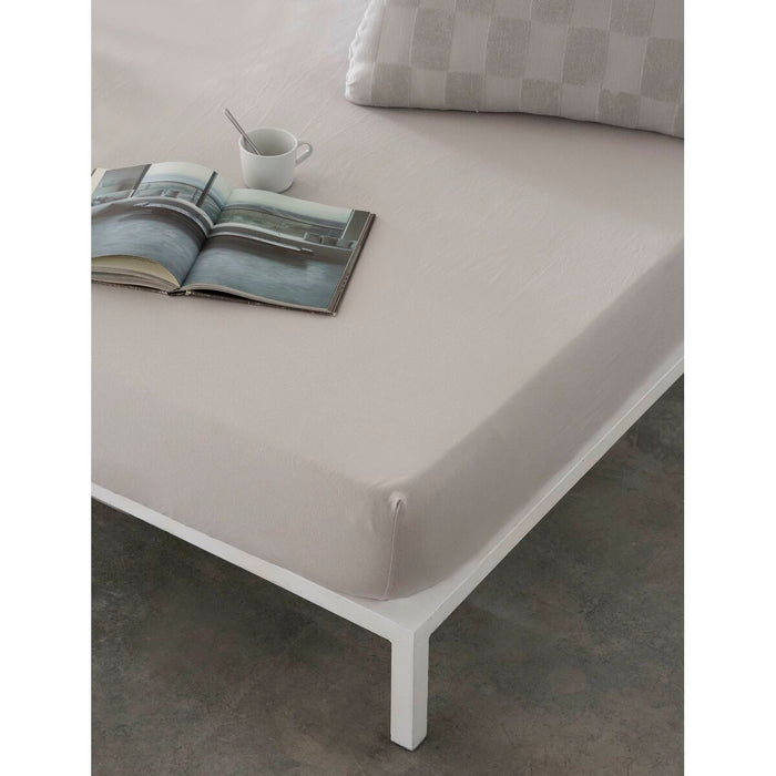 Fitted bottom sheet Naturals ELBA Light grey 180 x 200 cm (Super king)