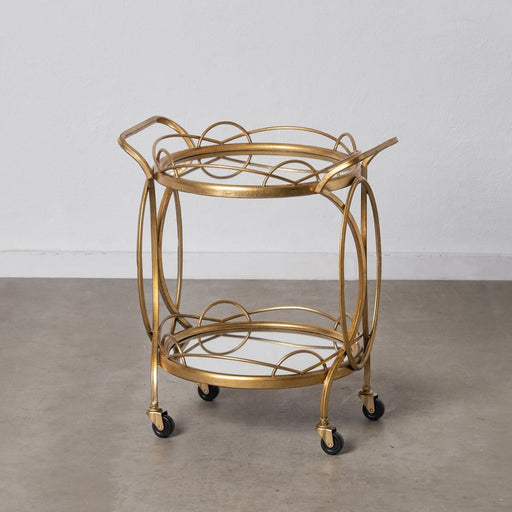 Kitchen Trolley 59 x 46 x 67 cm Crystal Golden Metal