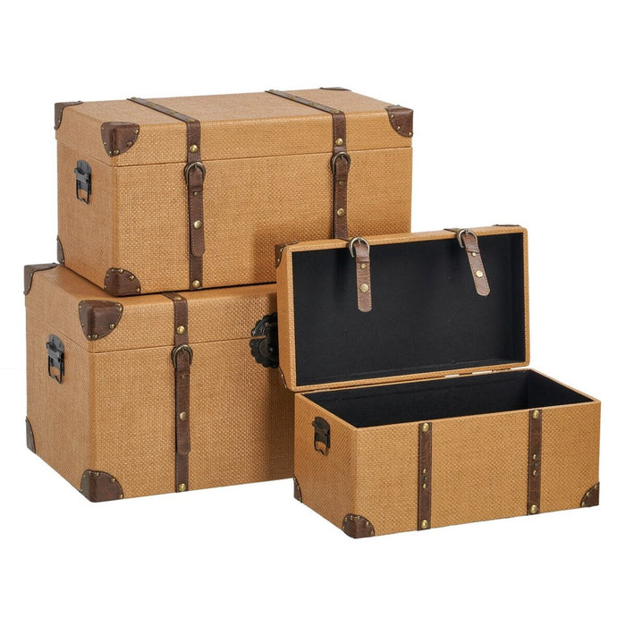 Set of Chests 70 x 38 x 35 cm Rattan DMF (3 Pieces)