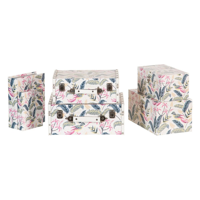 Set of Chests 34,5 x 24,5 x 14 cm Canvas DMF (2 Pieces)