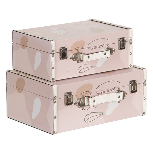 Set of Chests 34,5 x 24,5 x 14 cm Canvas DMF (2 Pieces)