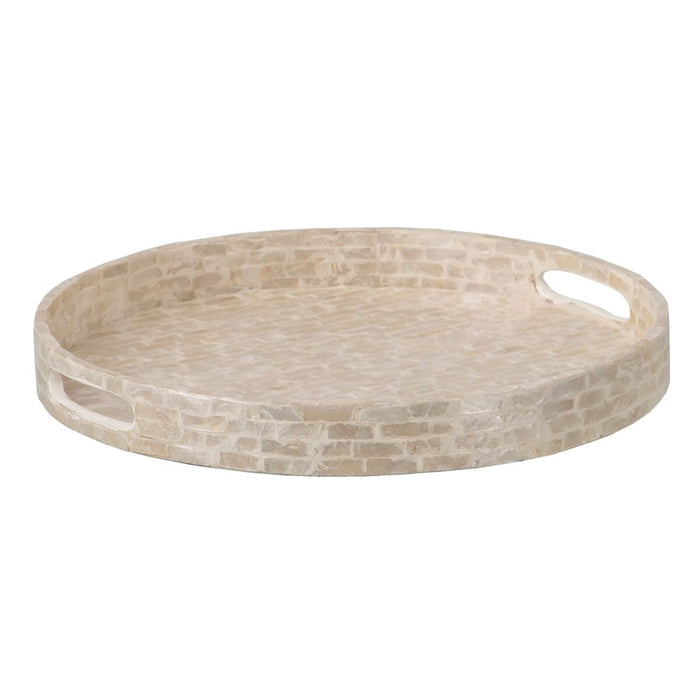 Snack tray 40 x 40 x 5 cm White Mother of pearl (2 Units)