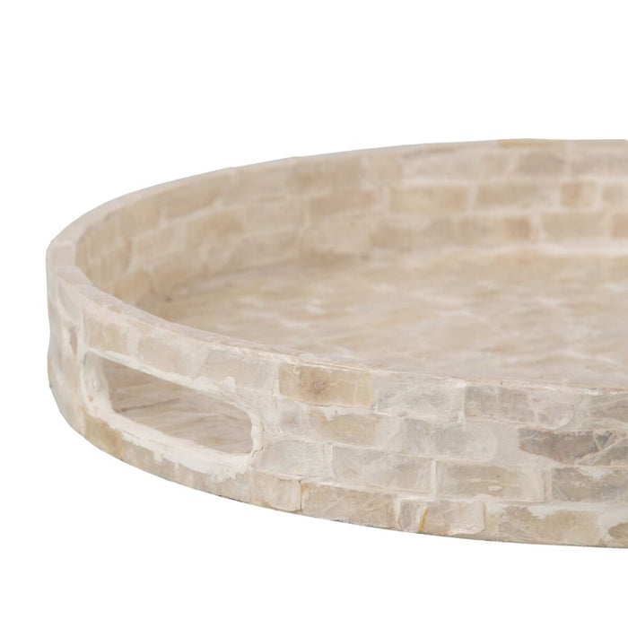 Snack tray 40 x 40 x 5 cm White Mother of pearl (2 Units)