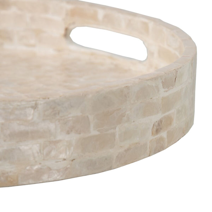 Snack tray 40 x 40 x 5 cm White Mother of pearl (2 Units)