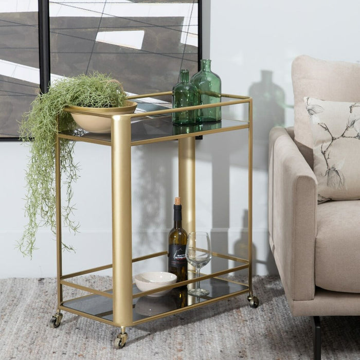 Kitchen Trolley 66 x 36,5 x 77 cm Crystal Golden Metal